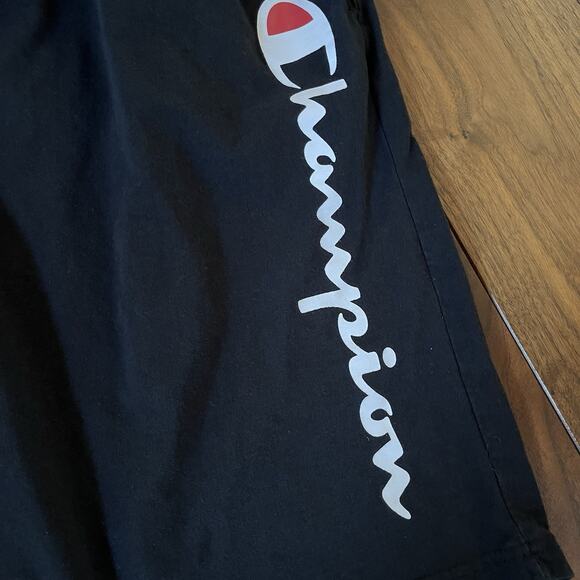 Champion Mens Spellout Logo Athletic Shorts Black Size 2XL - Picture 2 of 10